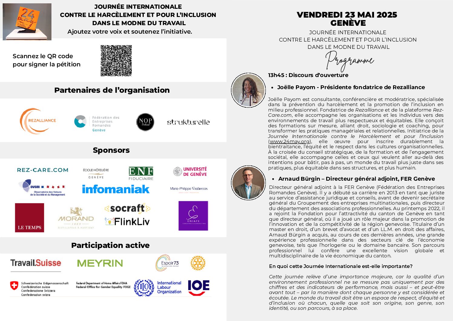Pourquoi ils et elles soutiennent la Journée internationale contre le harcèlement et pour l’inclusion dans le monde du travail?